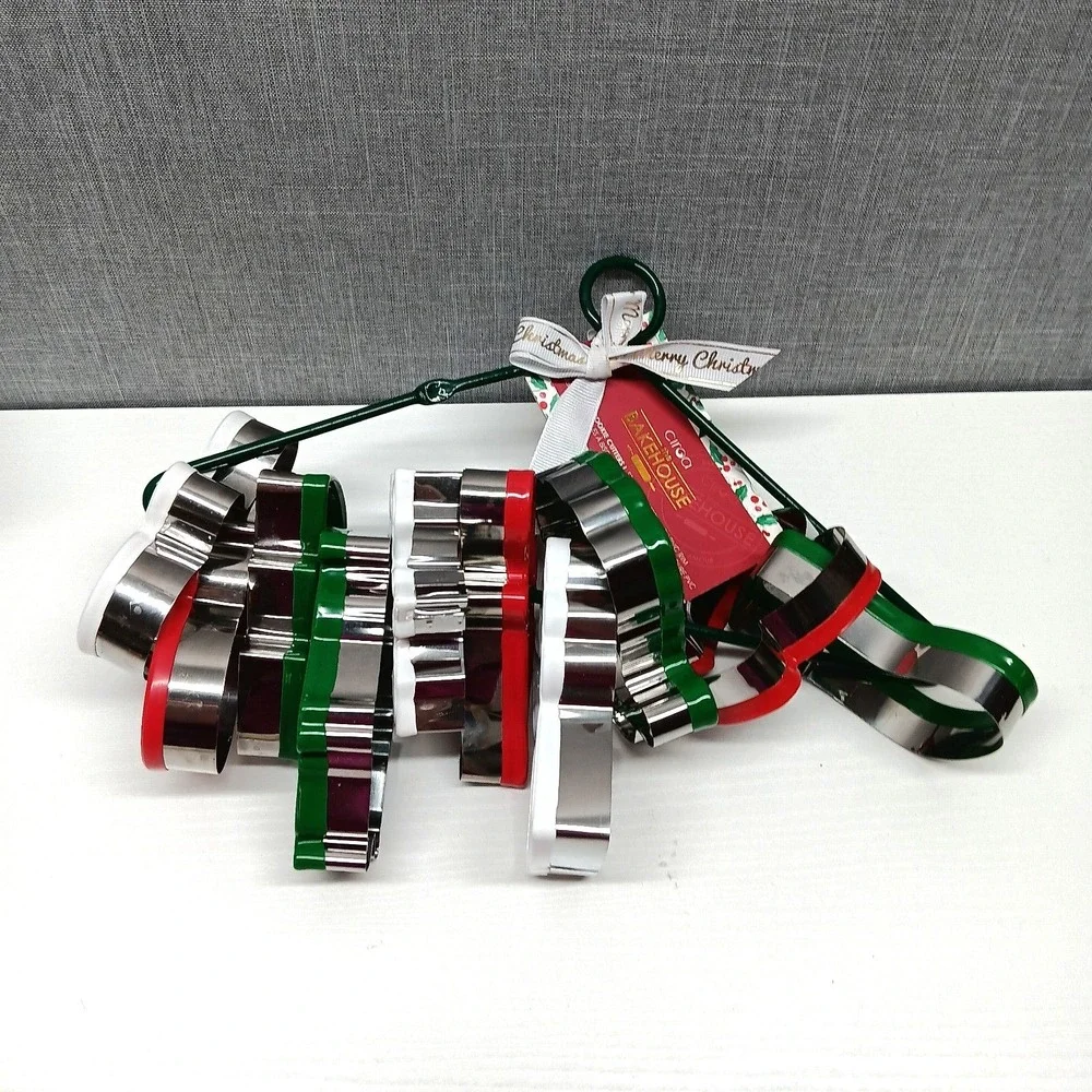 Ciroa Christmas Cookie Cutter Set 10pc‎ Stainless Steel Holiday Baking Shapes